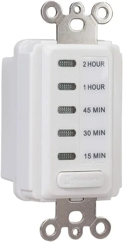 Vista 3 de Temporizador electrónico con autoapagado, cuenta regresiva, empotrado en pared, EI200 5/10/15/30 minutos, marfil, de Intermatic, EI235W