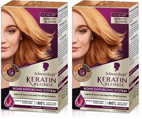 Vista 10 de Schwarzkopf Keratin - Tinte para el cabello rubio, 7.0 rubio ceniza oscuro, coloración permanente de calidad profesional, sistema de refuerzo