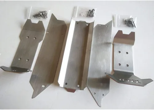Vista 2 de 5 piezas de acero inoxidable chasis proteger armadura placa protectora versión completa para Traxxas 1/10 MAXX V1 89076-4 no es compatible con Wind