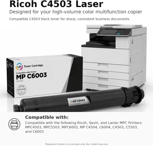 Vista 6 de LD - Cartucho de tóner compatible con Ricoh 841849 MP C6003 (negro, 2 unidades)