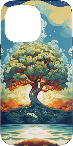 Vista 21 de iPhone 16 Sunrise Spiritual Sun Water Tree of Life Case