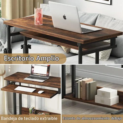 Vista 7 de [Usado] Tribesigns Escritorio portátil para sofá y cama, mesa de computadora portátil de altura ajustable, escritorio pequeño de pie, carrito