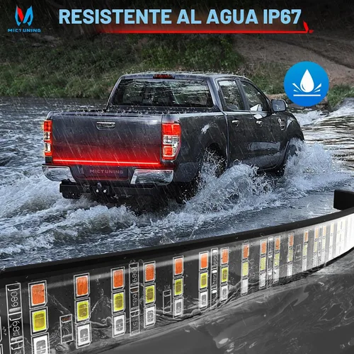 Vista 5 de MICTUNING - Barra de luz LED para puerta trasera de 48 pulgadas, triple fila de 360 LEDs, resistente al agua con conector plano de 4 vías - 5