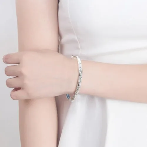 Vista 4 de Pulsera de 5 piezas pulsera de plata de ley 925 joyería bohemia para mujer Algodón Tiendaita