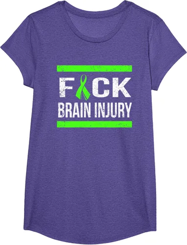 Vista 21 de Apoyo Daño cerebral Concienciación T Shirt, mujer L, Asphalt Negro