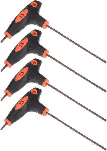 Vista 11 de uxcell Llave hexagonal de 0.079 in con mango en T de doble extremo, acero métrico S2 4 piezas