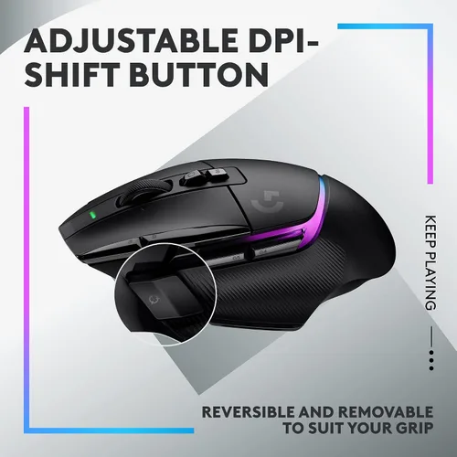Vista 5 de Logitech G 502 X Plus Lightspeed - Mouse óptico inalámbrico con interruptores híbridos LIGHTFORCE, LIGHTSYNC RGB, sensor de juegos Hero 25K