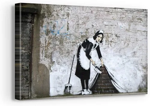 Vista 15 de Banksy Graffiti Street Art Colecciones de lienzos de arte callejero. Listo para colgar. Fabricado en Estados Unidos #FULL2