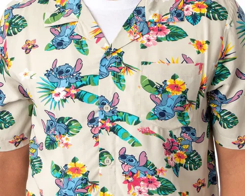 Vista 2 de Disney Lilo And Stitch - Camisa hawaiana con botones para hombre