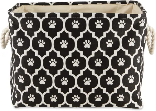 Vista 4 de Bone Dry Pet Storage Collection Lattice Estampado de Patas, Negro, Rectángulo Pequeño