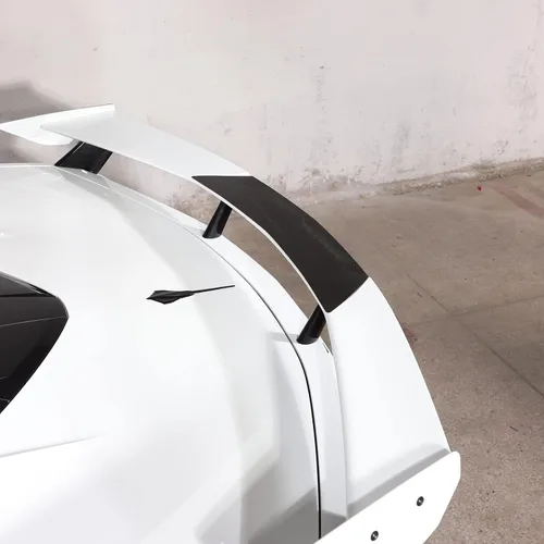 Vista 5 de Calcomanías de alerón C8 de fibra de carbono real, 1 unidad compatible con Corvette C8 Stingray 2020 2021 2022 2023