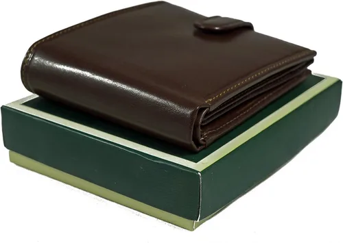 Vista 5 de Visconti Monza - Cartera italiana esmaltada de piel suave con 5 pliegues cuádruples, Marrón