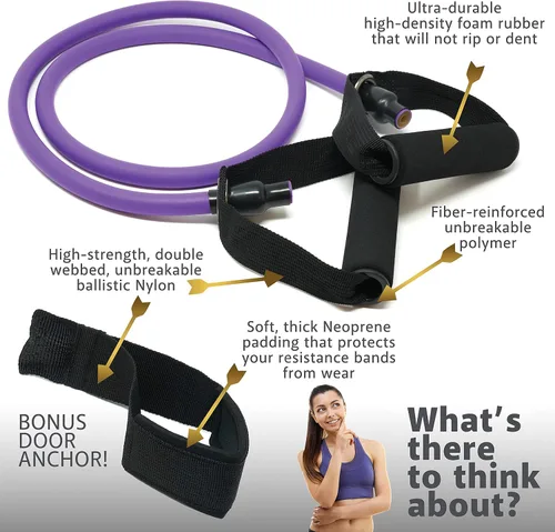 Vista 2 de Juego de bandas de resistencia para hombres, mujeres, ejercicio y entrenamiento. Bandas de fitness para trabajo de piernas y bíceps. Bandas