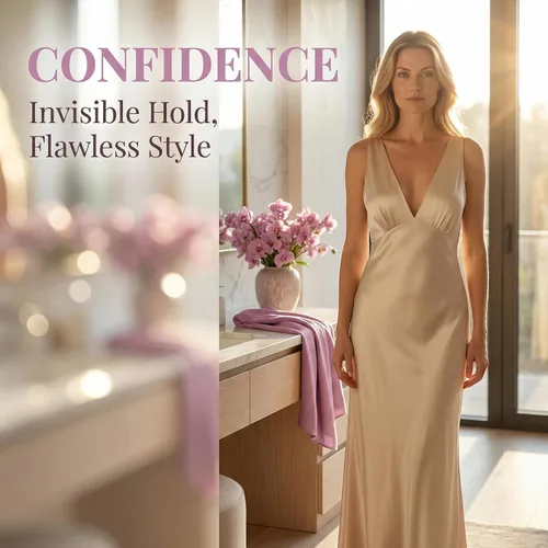 Vista 4 de Cinta de ropa de doble cara para piel y tela, cinta transparente para mujer, pegamento de moda resistente para piel y ropa, cinta de vestir