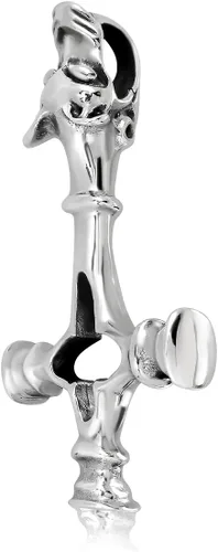 Vista 3 de WithLoveSilver - Colgante de plata de ley 925 con amuleto nórdico vikingo talismán, guerrero nórdico y cruz de lobo