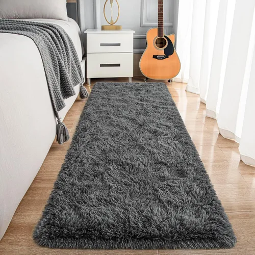 Vista 23 de Noahas Alfombras de Área Grandes y Esponjosas de 5x8 pies para Sala de Estar y Dormitorio, Alfombra Gruesa de Pelo Largo Beige y Blanca, Alfombra