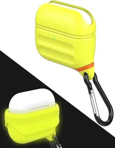 Vista 15 de HALLEAST Funda impermeable para AirPods Pro 3, LED frontal visible y compatible con carga inalámbrica, funda protectora de silicona compatible