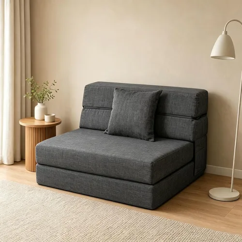 Vista 9 de ANONER Sofá cama plegable de espuma viscoelástica con almohada, tamaño Verde oscuro