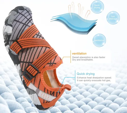 Vista 7 de Zapatos de agua para hombre y mujer, de secado rápido, sin cordones, para natación, surf, buceo, playa, piscina, deportes acuáticos, caminar, yoga