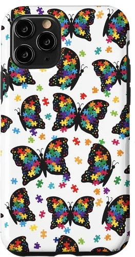 Vista 29 de Funda con patrón de rompecabezas de mariposa para iPhone 17
