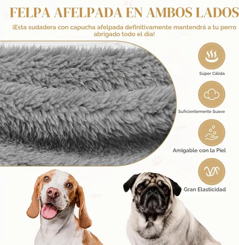 Vista 5 de Suéteres mullidos para perros pequeños, suéter suave de forro polar de doble cara para mascotas, suéter con capucha para perro, abrigos de sherpa