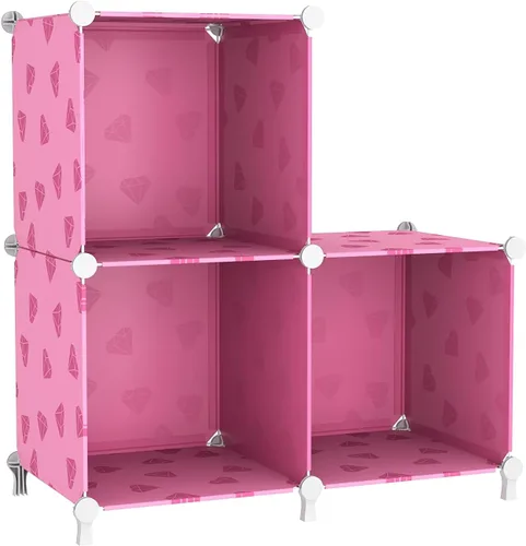 Vista 16 de UNKU Organizador de almacenamiento de cubos, 3 cubos organizadores de armario, estantes de almacenamiento, estantería apilable para bricolaje