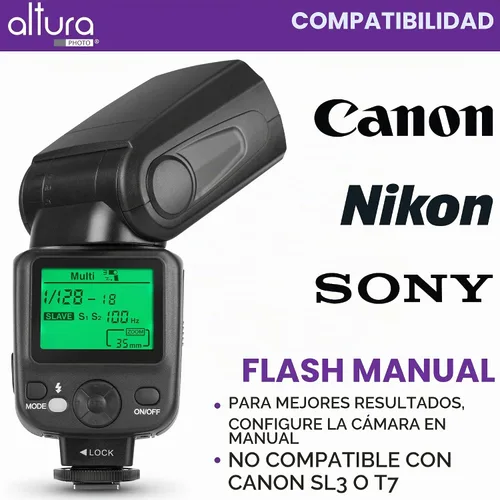 Vista 5 de Altura Photo Camera Flash with LCD Display, Universal Speedlite for DSLR