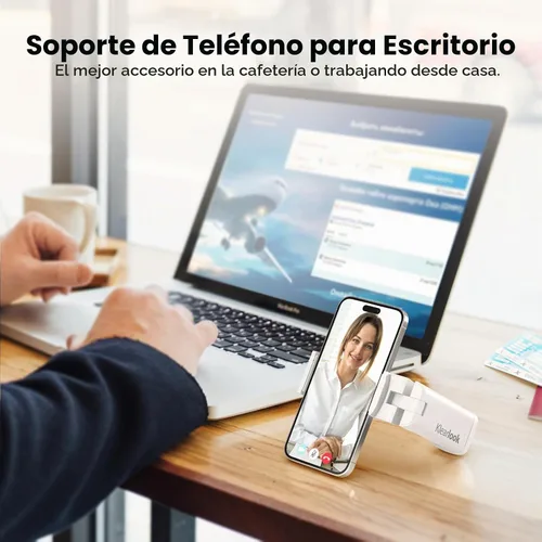 Vista 4 de Klearlook Soporte Universal para Teléfono de Vuelo, Blanco, Plegable, Rotación de 360°, Compatible con Teléfonos de 4.7-6.9 Pulgadas Blanco puro