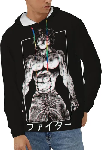 Vista 2 de PUMPIE Baki The Grappler - Sudadera con capucha para hombre, diseño de moda de invierno, sudadera con capucha casual