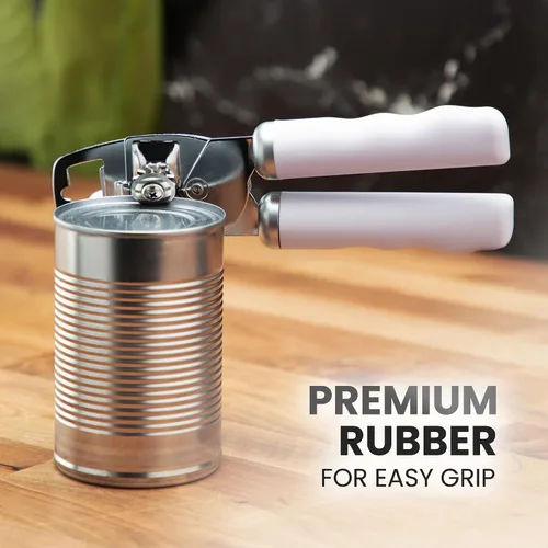 Vista 8 de Zulay Kitchen Abrelatas manual de acero inoxidable resistente con abridor de botellas, abrelatas manual a prueba de óxido con perilla giratoria