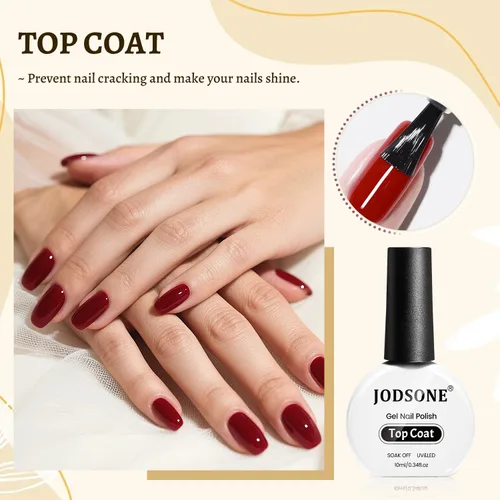 Vista 3 de JODSONE Juego de 3 piezas de 10 ml de capa superior y base de esmalte de uñas con removedor de gel; removedor de uñas de gel para remoción rápida