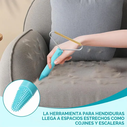 Vista 6 de Paquete de 3 rastrillos para eliminar pelo de mascotas, removedor de pelo Azul con negro