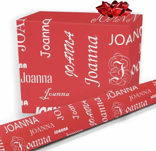 Vista 16 de Nombre personalizado en papel de regalo, rollo de papel de regalo personalizado con texto, regalo personalizado, unisex, adultos, hombres, mujeres