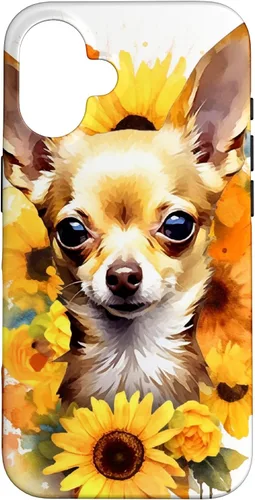 Vista 32 de Chihuahua Dog Watercolor Funda de girasol Chihuahua para iPhone 17