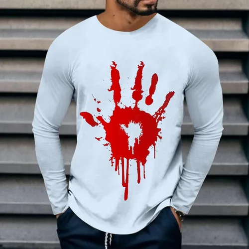 Vista 4 de TShirt for Men Long Sleeve Breathable Printed Thermal Lightweight Regular Fit Tees True Comfort Stylish Tops