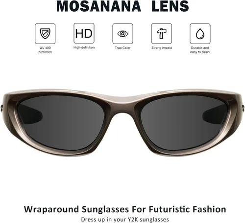 Vista 2 de mosanana Gafas de sol redondas Y2K para mujeres y hombres Model Freak