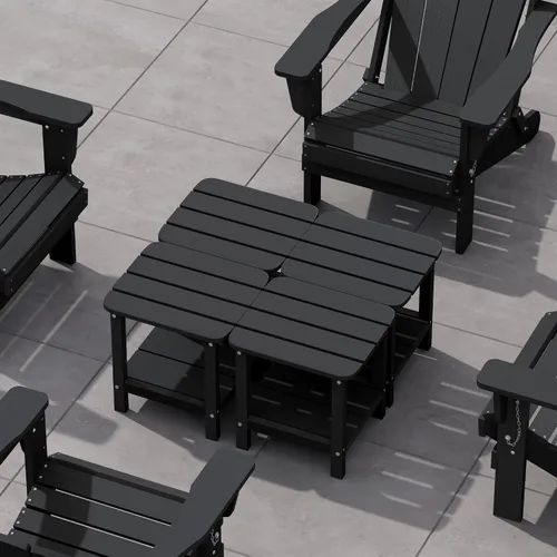 Vista 17 de SERWALL Mesa auxiliar Double Adirondack, Mesa auxiliar de forma rectangular, Negra