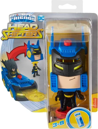 Vista 7 de DC Super Friends Fisher-Price Imaginext Batman - Juego de cambiadores de cabeza y figuras para preescolar, juego de simulación para niños a partir