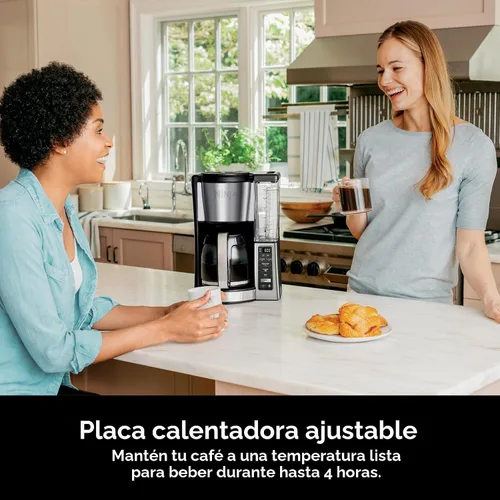 Vista 5 de Ninja Cafetera programable de 12 tazas, 2 estilos de preparación, plato caliente ajustable, depósito de agua de 60 onzas, preparación retardada