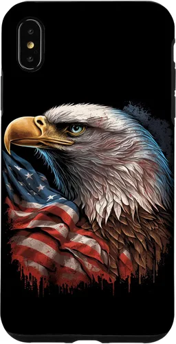 Vista 11 de Funda patriótica para iPhone 16 con diseño de ojos de águila calva americana