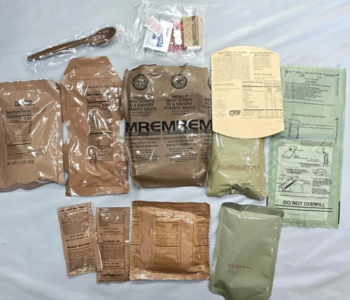 Vista 6 de Caso militar MRE, 2027 Inspección fechada - Caso aleatorio "A o B" comidas de emergencia