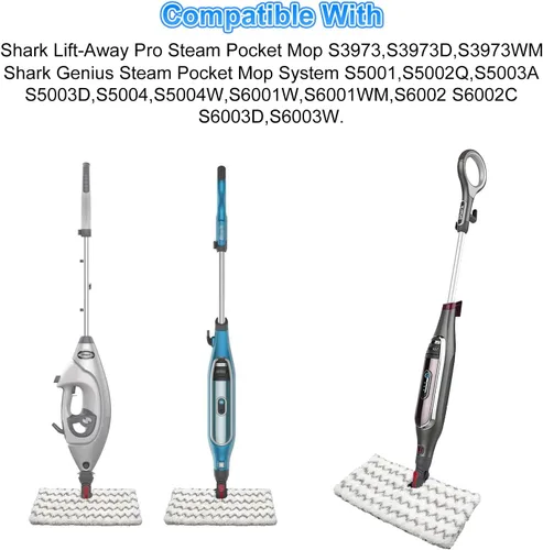 Vista 4 de Shark Series - Almohadillas de repuesto para trapeador de vapor Shark 3501 3973 S7000 Series y trapeador de vapor Shark Lift-Away Pro & Genius
