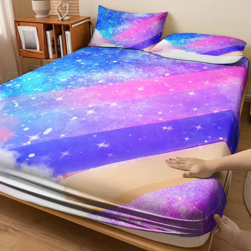 Vista 19 de Nttopship Sábanas y fundas de almohada florales bohemias, sábana bajera ajustable de microfibra suave, bolsillos profundos, decoración