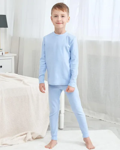 Vista 2 de Conjunto de ropa interior térmica para niños y niñas, pijamas largos para niños, 3-7 años
