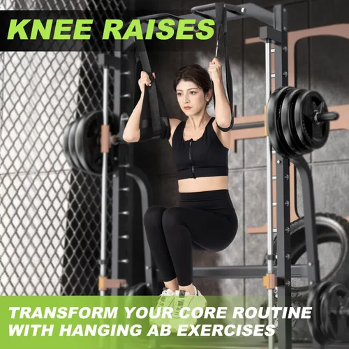 Vista 2 de Correas colgantes para abdominales para barra de dominadas, correas abdominales de fitness para entrenamiento de fuerza central, correas