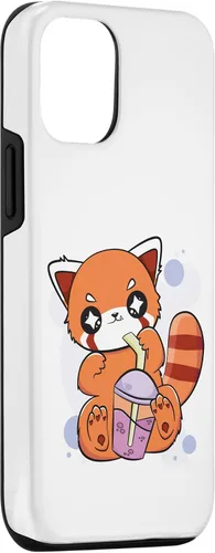 Vista 3 de Funda para iPhone 15 con diseño de panda rojo Boba Cute Anime Kawaii Pearl Bubble Tea Case