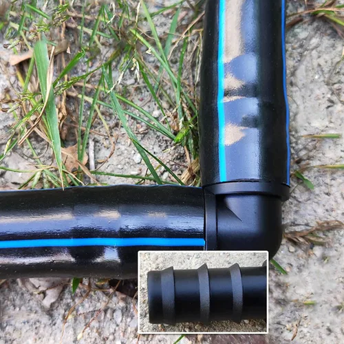 Vista 4 de 20 conectores de manguera de riego por goteo, codo negro, aplicables a manguera de 1/2 pulgada (0.630 in), con conector de púa