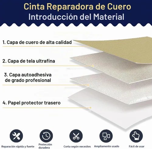 Vista 3 de Zenyao Parche de Reparación de Cuero para Muebles - Kit de Cinta de Reparación de Cuero Autoadhesiva, Parche de Reparación de Vinilo, Ideal