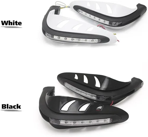 Vista 4 de Protector de manillar, 1 par de protectores universales de motocicleta para motocross, un juego de combinación de protector de manillar con luz LED