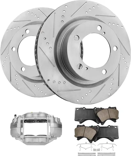 Vista 24 de Detroit Axle - 4 rotores de freno para Chevrolet Cruze 2014 2015 [modelos de motores de gas] Rotores de freno de disco perforados y ranurados